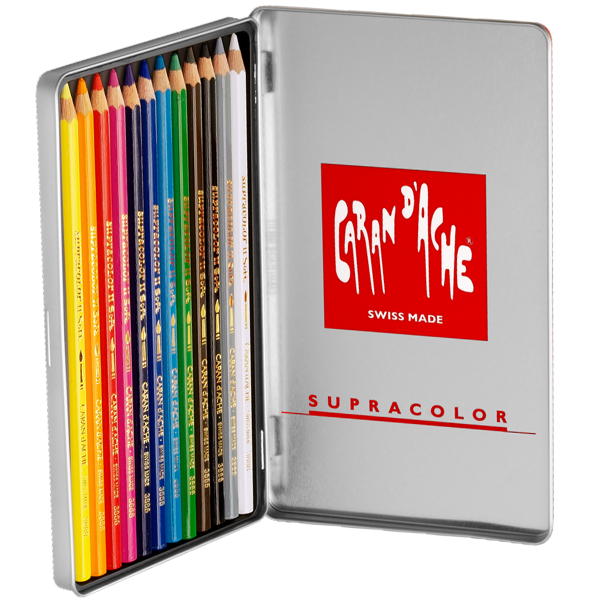 Lápis Aquarelável Supracolor Caran D'Ache 12 Cores